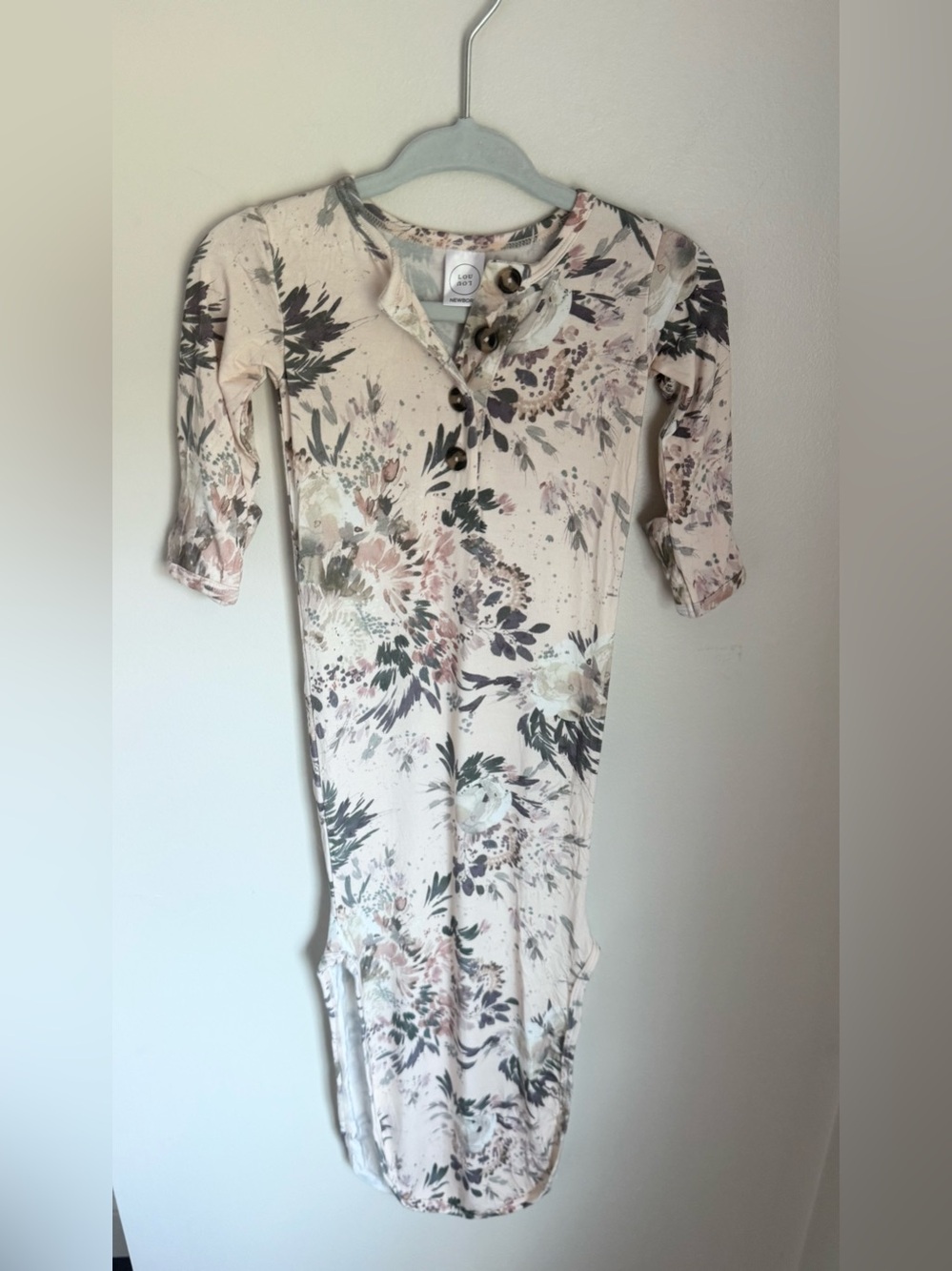 Lou Lou & Company Floral Knotted Newborn Gown